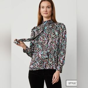 Ann Taylor Multicolor Paisley Blouse